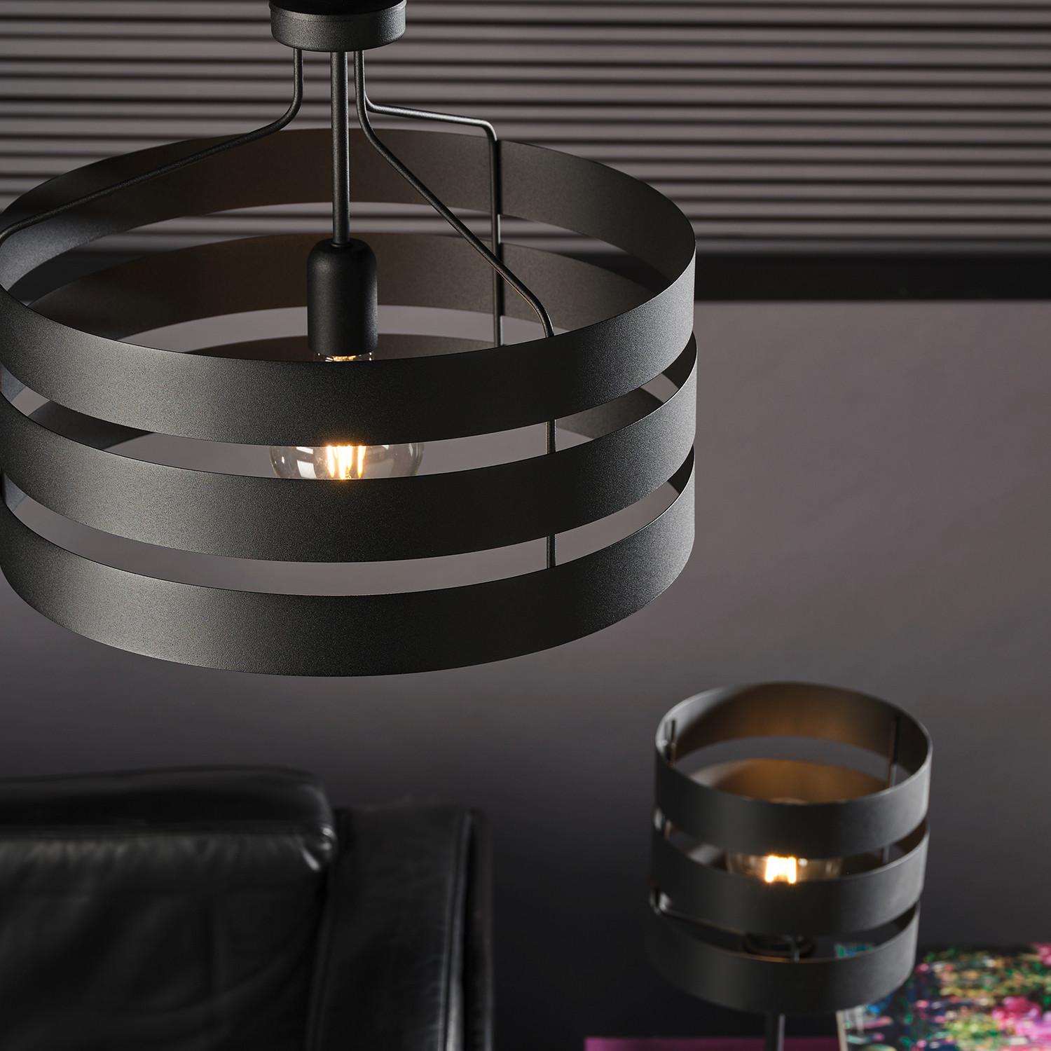 Pendelleuchte 5028/Sgn - Schwarz, Design, Metall (45/120cm)