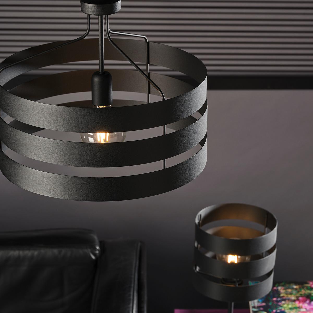 Pendelleuchte 5028/Sgn - Schwarz, Design, Metall (45/120cm)