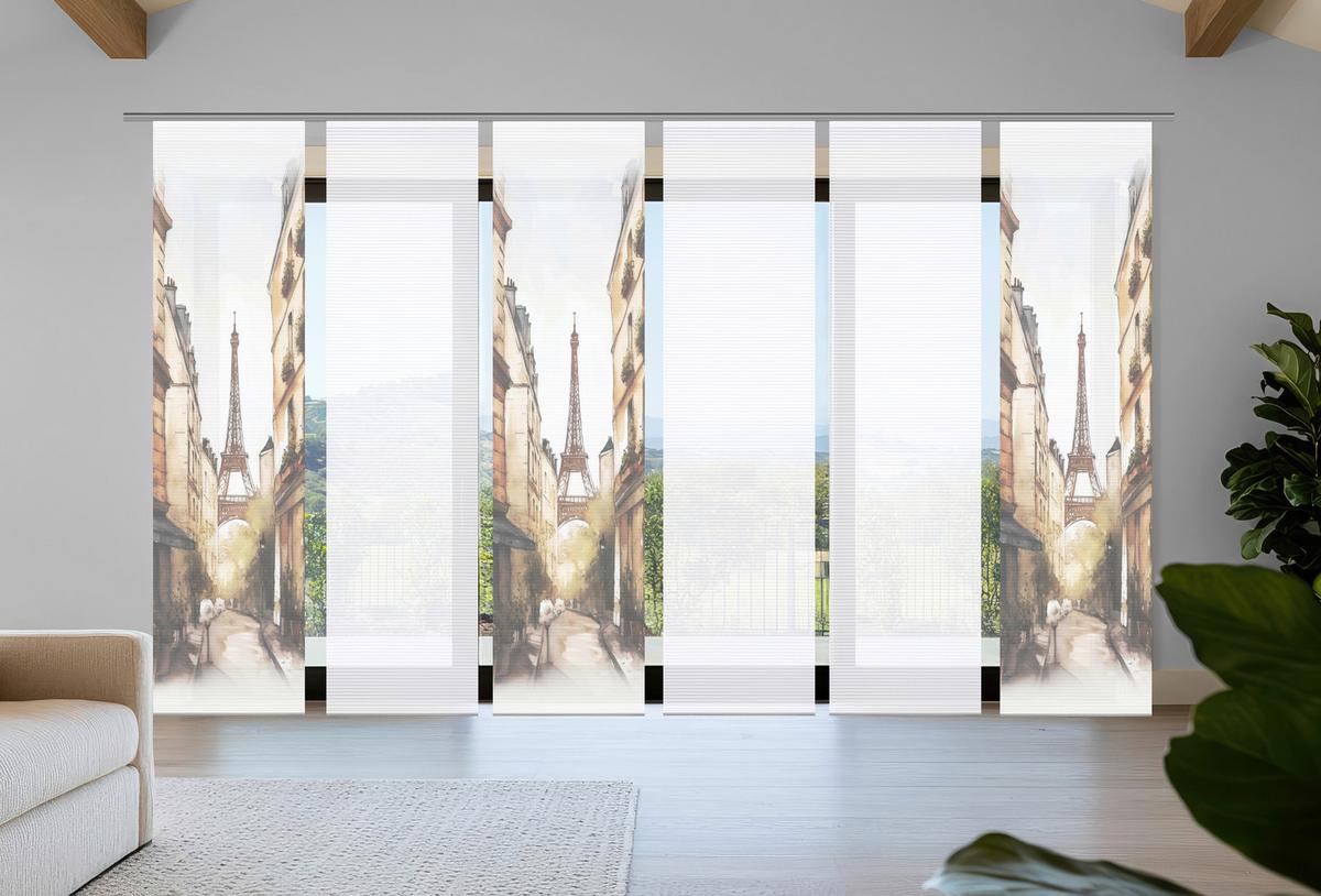 Flächenvorhang Francq 6er Set - Naturfarben/Weiß, LIFESTYLE, Textil (60/245cm)