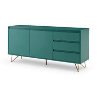 Sideboard Grün B: 150cm - Messingfarben/Grün, Design, Holzwerkstoff (150/70/40cm) - Livetastic