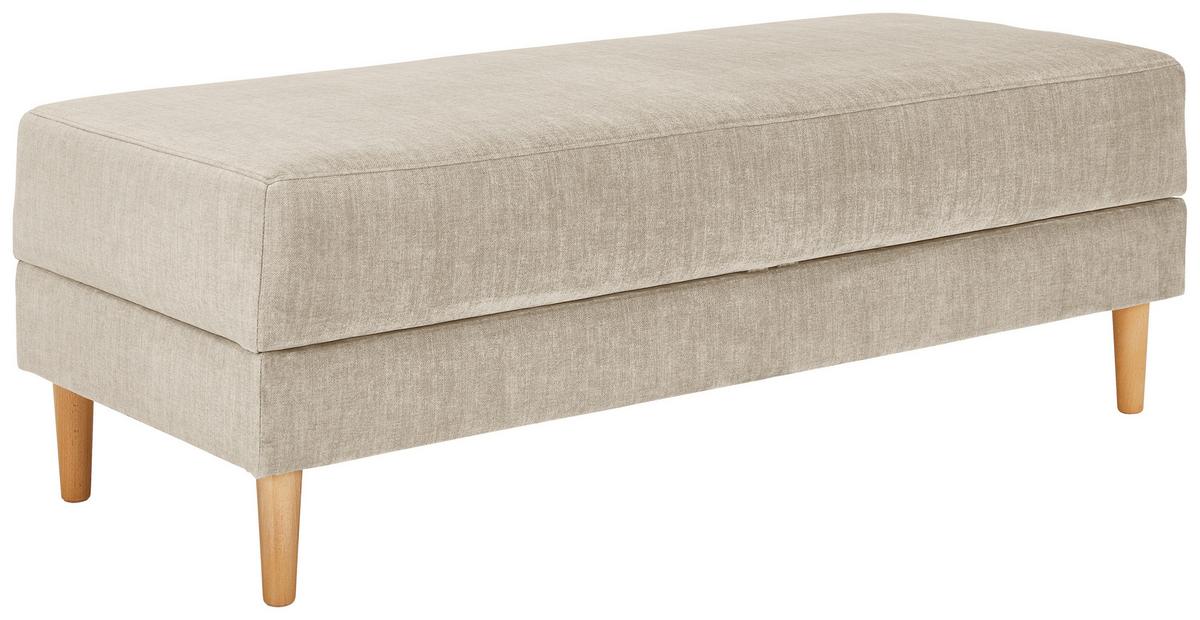Hocker Freda Mit Stauraum Velours Beige H: 48 Cm - Beige/Naturfarben, MODERN, Textil (135/48/57cm) - Max Winzer