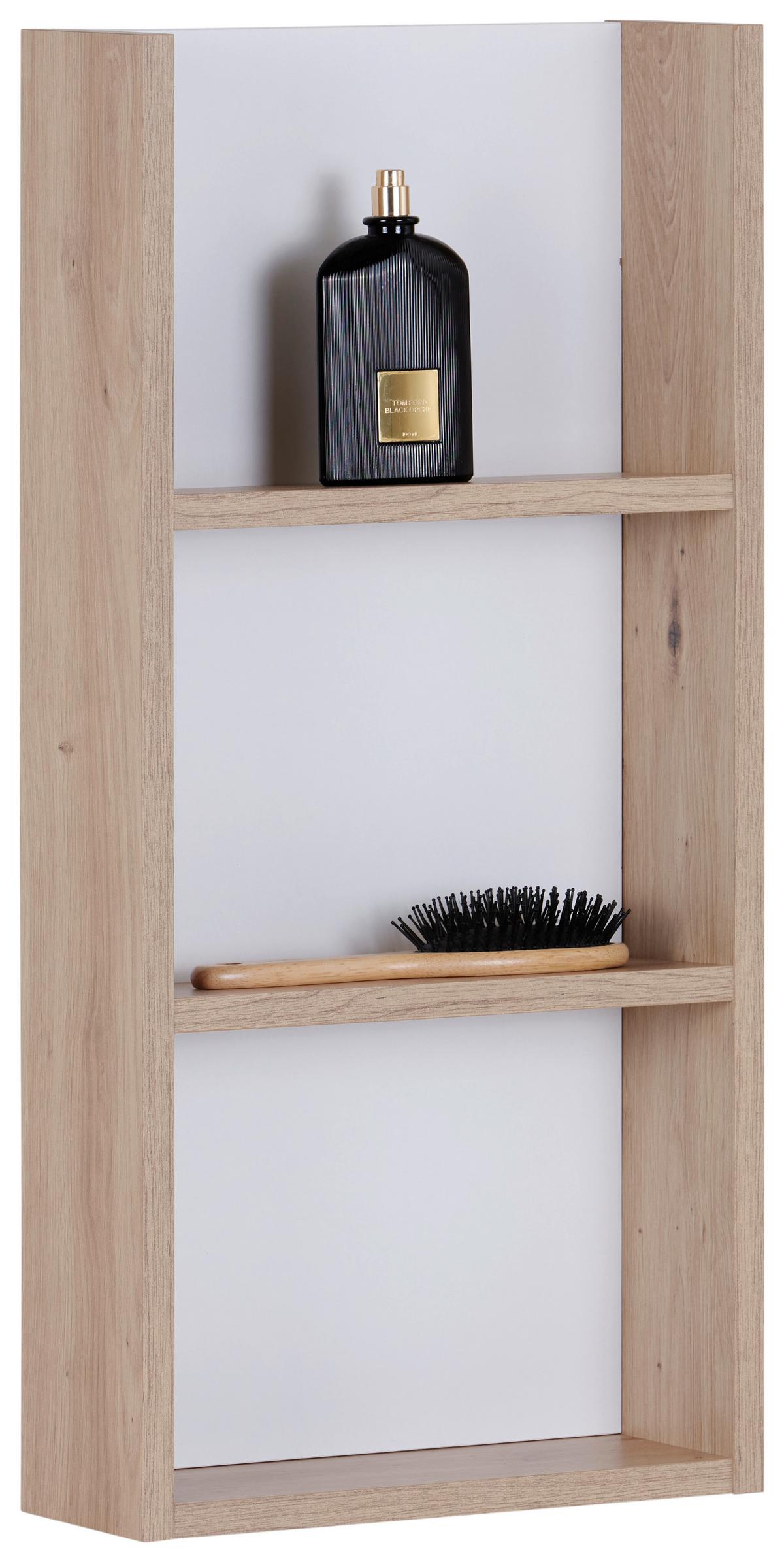 Badezimmerregal Bodo S579-Sfw - Eichefarben/Weiß, KONVENTIONELL, Holzwerkstoff (32/67/12cm)