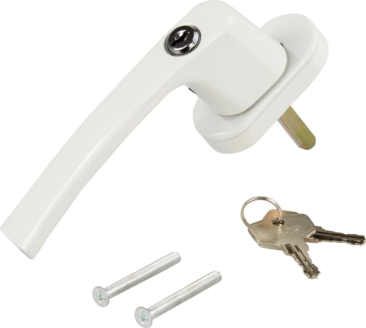 Fenstergriff Abschließbar Aluminium Weiß Mit Schlüssel - Weiß, KONVENTIONELL, Metall