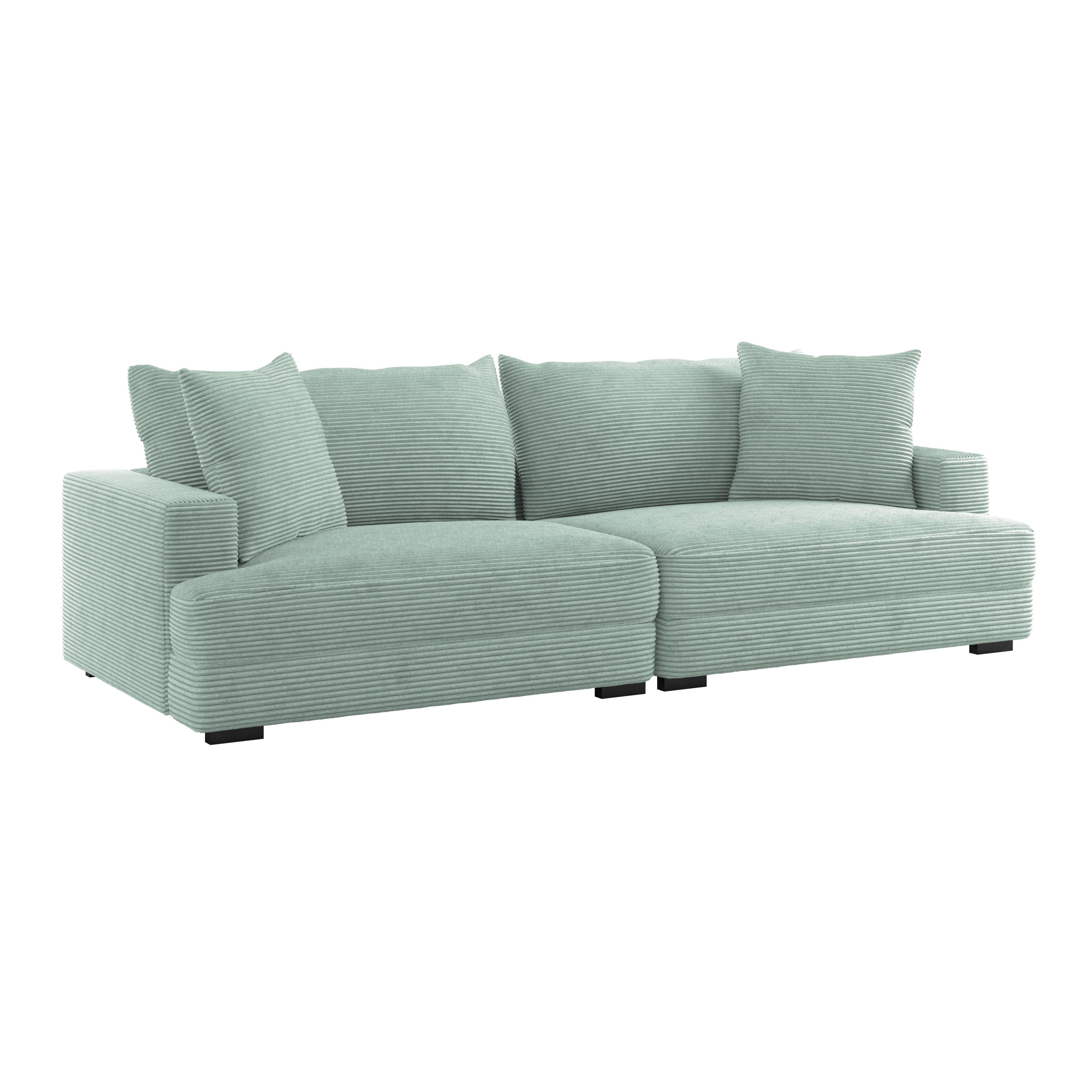 Big Sofa Pelle Mit Kissen B: 261 Cm Salbeigrün