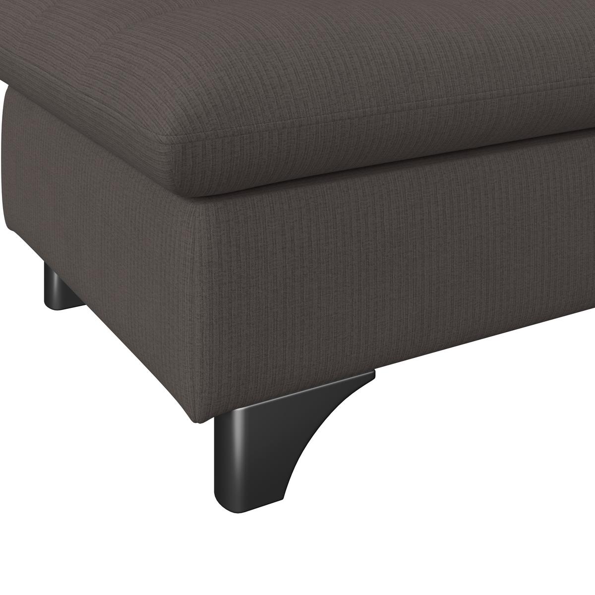 Hocker Gemini Schwarz, B: 108cm - Chromfarben/Schwarz, KONVENTIONELL, Textil (108/46/108cm)