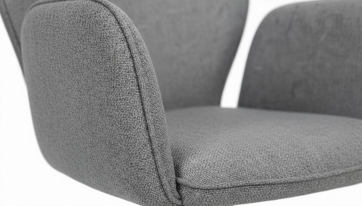 Armlehnstuhl Edda Leinenopitk Dunkelgrau B: 59cm - Dunkelgrau/Schwarz, KONVENTIONELL, Textil/Metall (59/93/61cm)