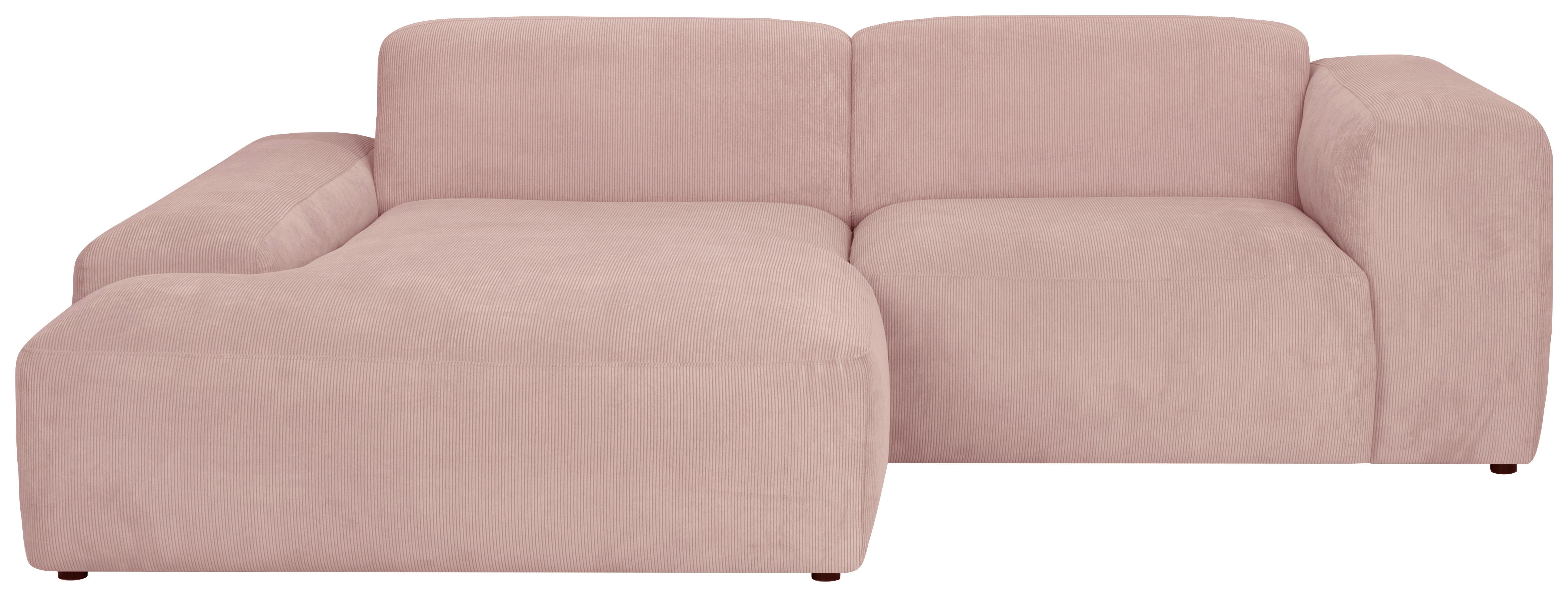 Ecksofa Hannah Rosa 170x252 Cm - Schwarz/Rosa, Design, Textil (170/252cm) - MID.YOU