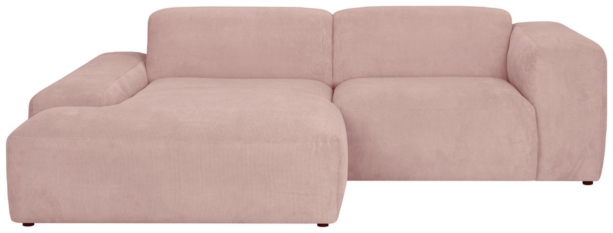 Ecksofa Hannah Rosa 170x252 cm - Schwarz/Rosa, Design, Textil (170/252cm) - MID.YOU