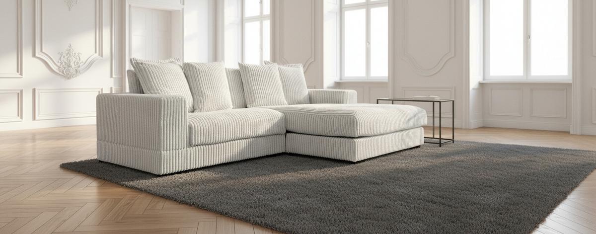 Ecksofa Funny - Schwarz/Weiß, Design, Textil (285/195cm) - MID.YOU