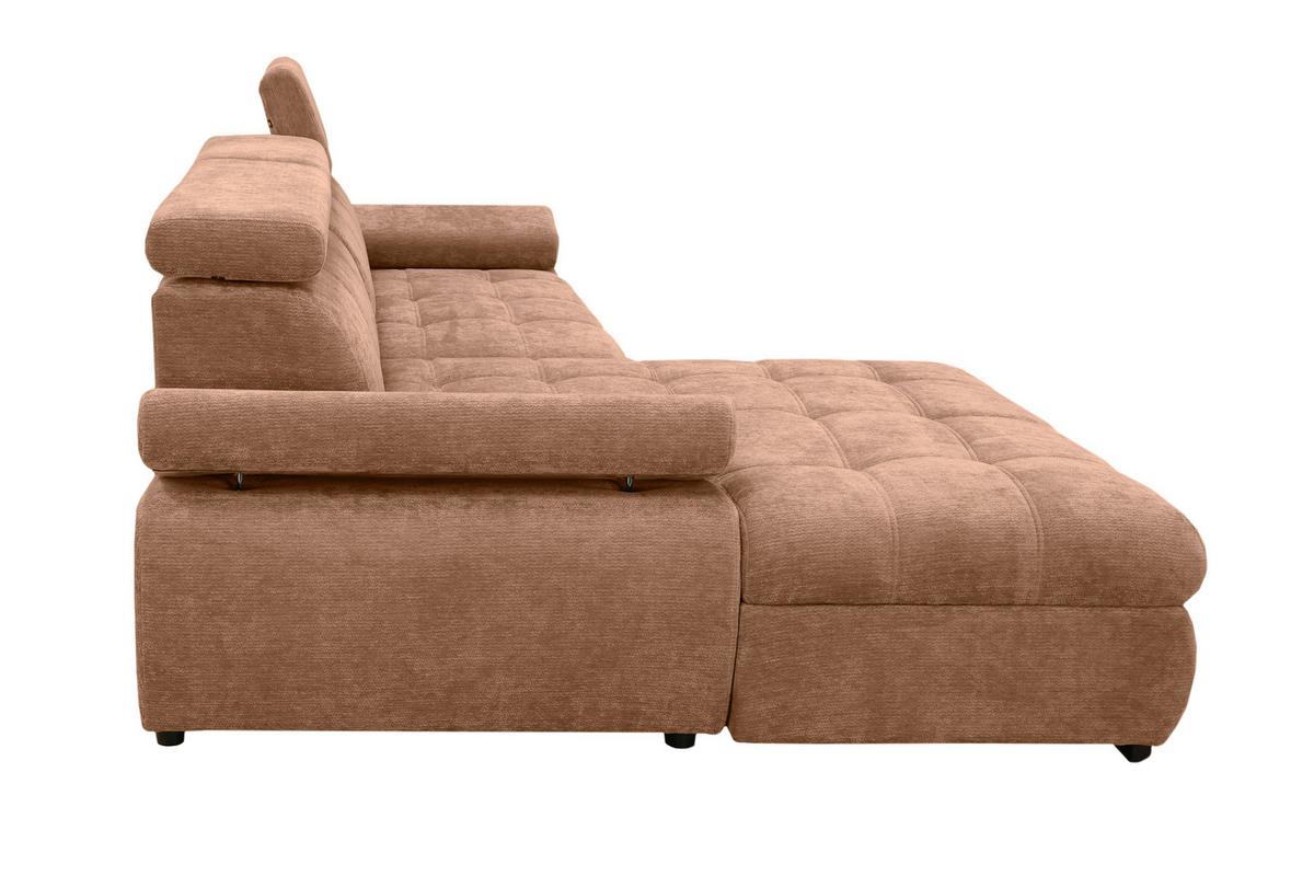 Rohová sedačka VEGAS, levá, terracottová žinylka - černá/terracotta, Design, dřevo/textil (173/294cm)