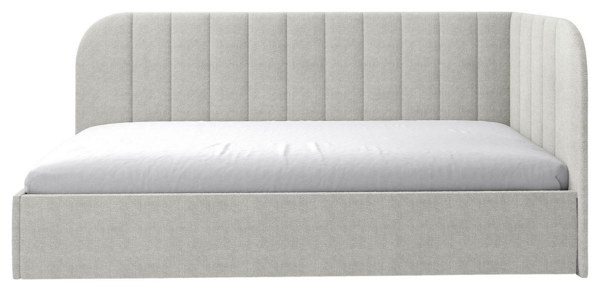 Polsterbett Millow Rechts Beige Lf: 90x200 Cm - Beige/Schwarz, MODERN, Holz/Holzwerkstoff (90/200cm) - MID.YOU