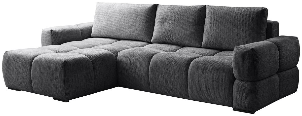 Ecksofa Taremi Anthrazit S 173x299 Cm - Anthrazit/Schwarz, Design, Textil (173/299cm) - Stylife