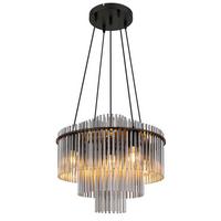 Hängeleuchte 15698h1 Gorley - Schwarz/Grau, Basics, Glas/Kunststoff (50/120cm) - Globo