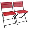 Klappsessel-Set 2-Tlg. Sumila Metall/Textil - Rot/Schwarz, MODERN, Textil/Metall (45/79/46cm) - Ambia Garden
