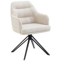 Armlehnstuhl Emilia - Beige/Schwarz, MODERN, Textil/Metall (46,5/85,5/60cm) - MID.YOU