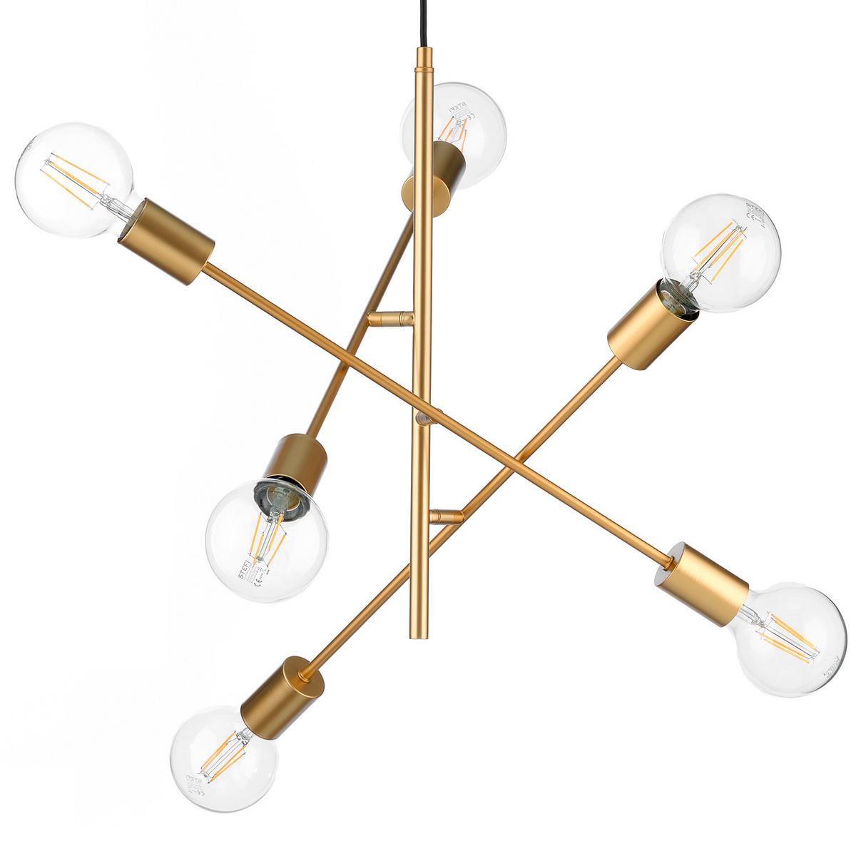 Hängeleuchte Cross Goldfarben L: 100 cm - Goldfarben, KONVENTIONELL, Metall (100/100/100cm)