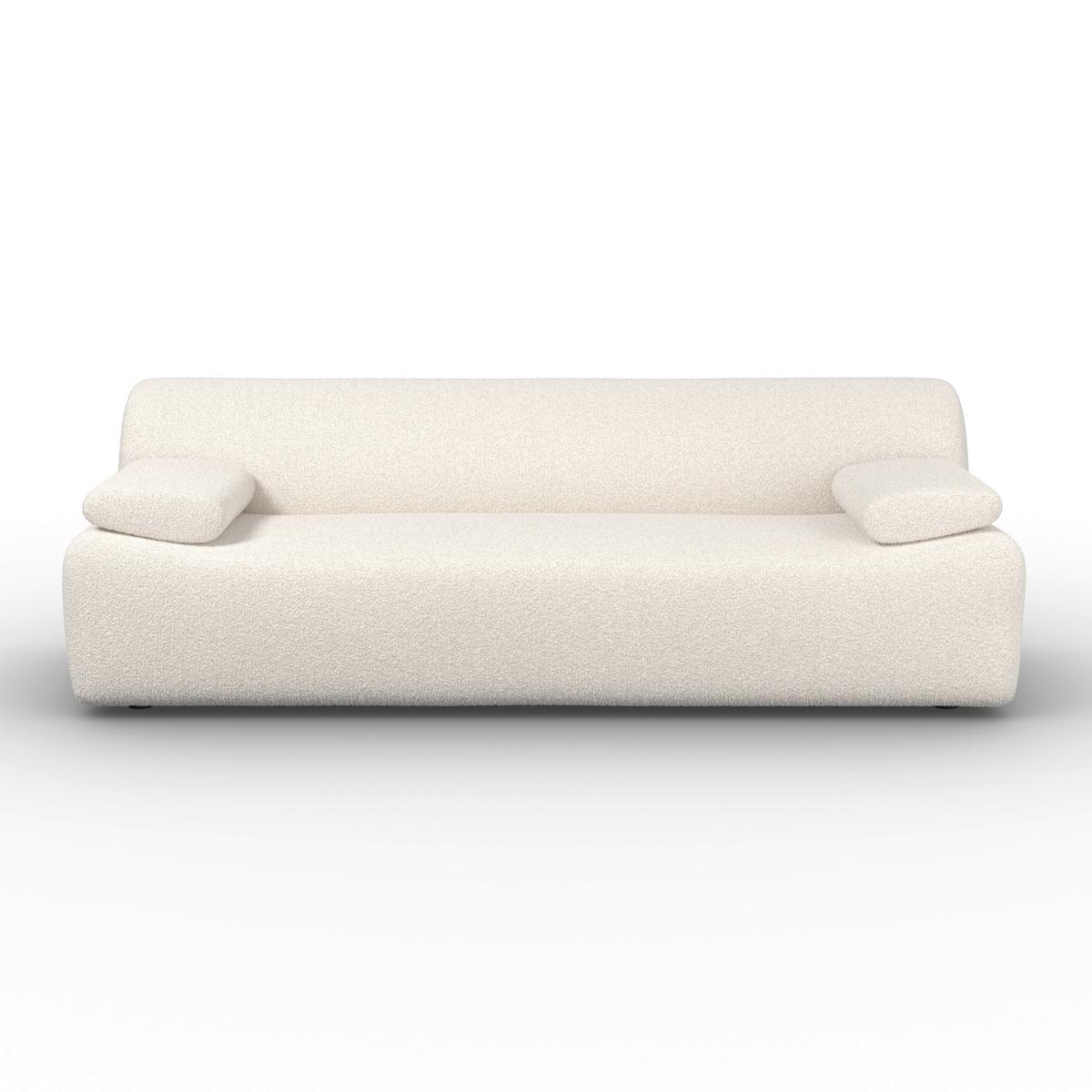 Pohovka SOPHIE, bílá žinylka, max. 360 kg - bílá/černá, Moderní, dřevo/textil (226/74/89cm) - Bessagi Home