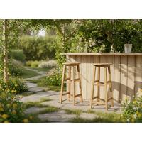 Barhocker-Set aus Akazie ca. 34x34x76 cm - Akaziefarben, Basics, Holz (34/34/76cm)