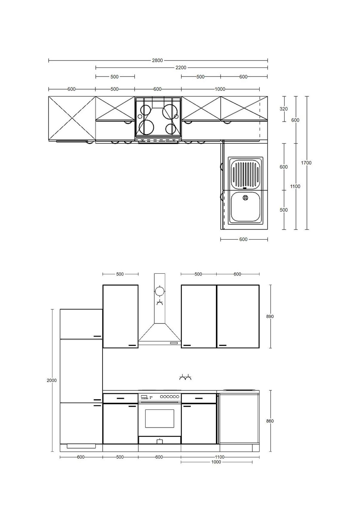 Eckküche Nepal mit Geräten B: 280 cm Kaschmir/Eiche Dekor - Kaschmir/Sonoma Eiche, MODERN, Holzwerkstoff (280/170cm) - FlexWell