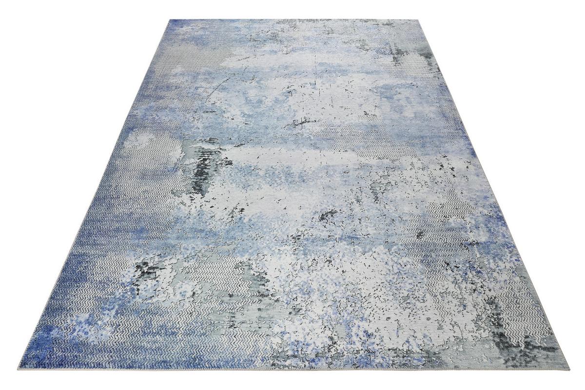 Webteppich Radiate Blau/grau 120x170 Cm - Blau/Grau, Design, Textil (120/170cm) - WECON HOME