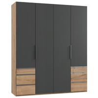 Drehtürenschrank 200cm Level, Graphit/eiche Dekor - Eichefarben/Graphitfarben, MODERN, Holzwerkstoff (200/236/58cm) - MID.YOU