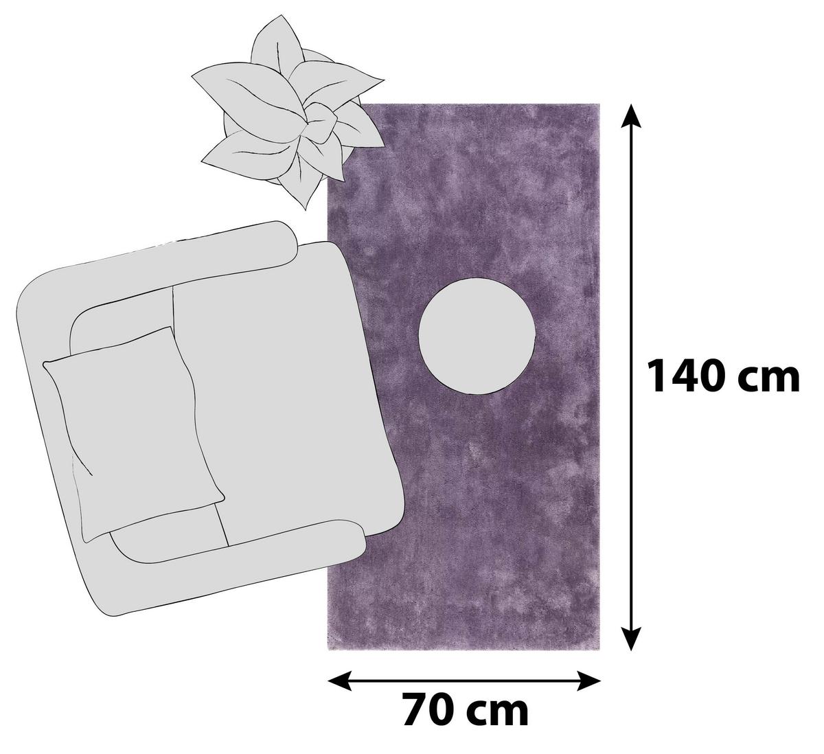 Hochflorteppich Relaxx Lila 70x140 Cm - Lila, Basics, Textil (70/140cm) - Esprit