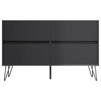 Sideboard Posseik Industrial Graphitfarben B: 119 cm - Schwarz/Graphitfarben, Design, Holzwerkstoff (119/75/42cm) - MID.YOU