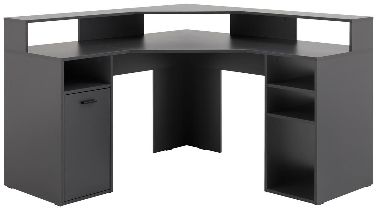 Gamingtisch Mx 201 Eck-Computertisch - Anthrazit, Trend, Holzwerkstoff (138,6/90,3/138,6cm) - MID.YOU