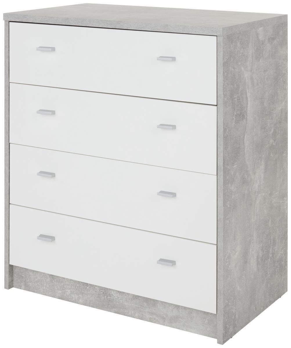 KOMODA 4-YOU NEW YUK06 - čierna/sivá, Modern, kompozitné drevo (74/85,4/44,5cm)
