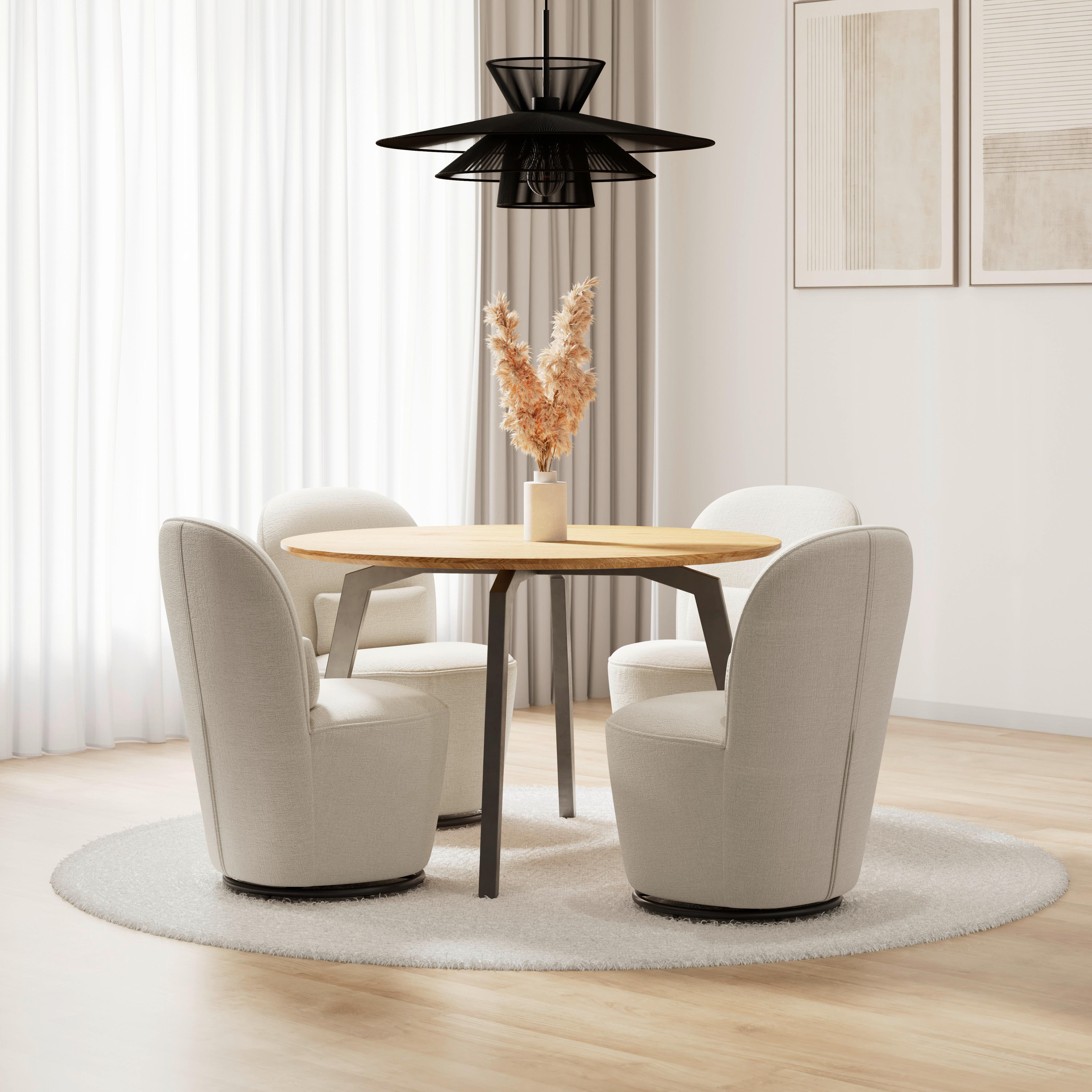 STOLIČKA VITTORE - krémová/béžová, Modern, kov/drevo (56/83,5/62cm) - Bessagi Home