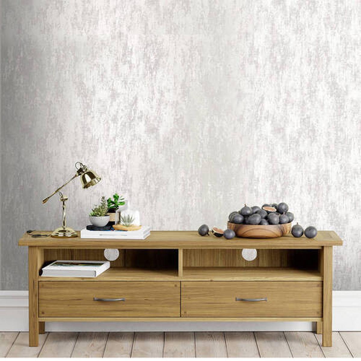 Vliestapete Whinfell Moonbeam - Grau, Basics, Papier/Kunststoff (52/1000cm)