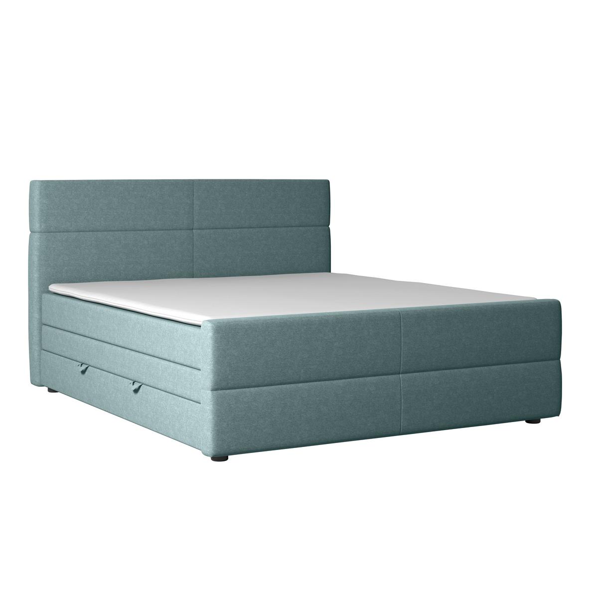 Boxspringbett mit Bettkasten Verona 180x200 cm Blau - Blau/Schwarz, MODERN, Holz/Kunststoff (180/200cm) - MID.YOU
