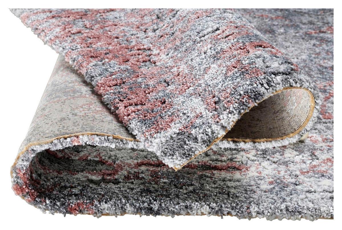 Webteppich Grau/hellrot Timeline Quantum 120x170 Cm - Hellrot/Grau, Design, Textil (120/170cm) - Novel