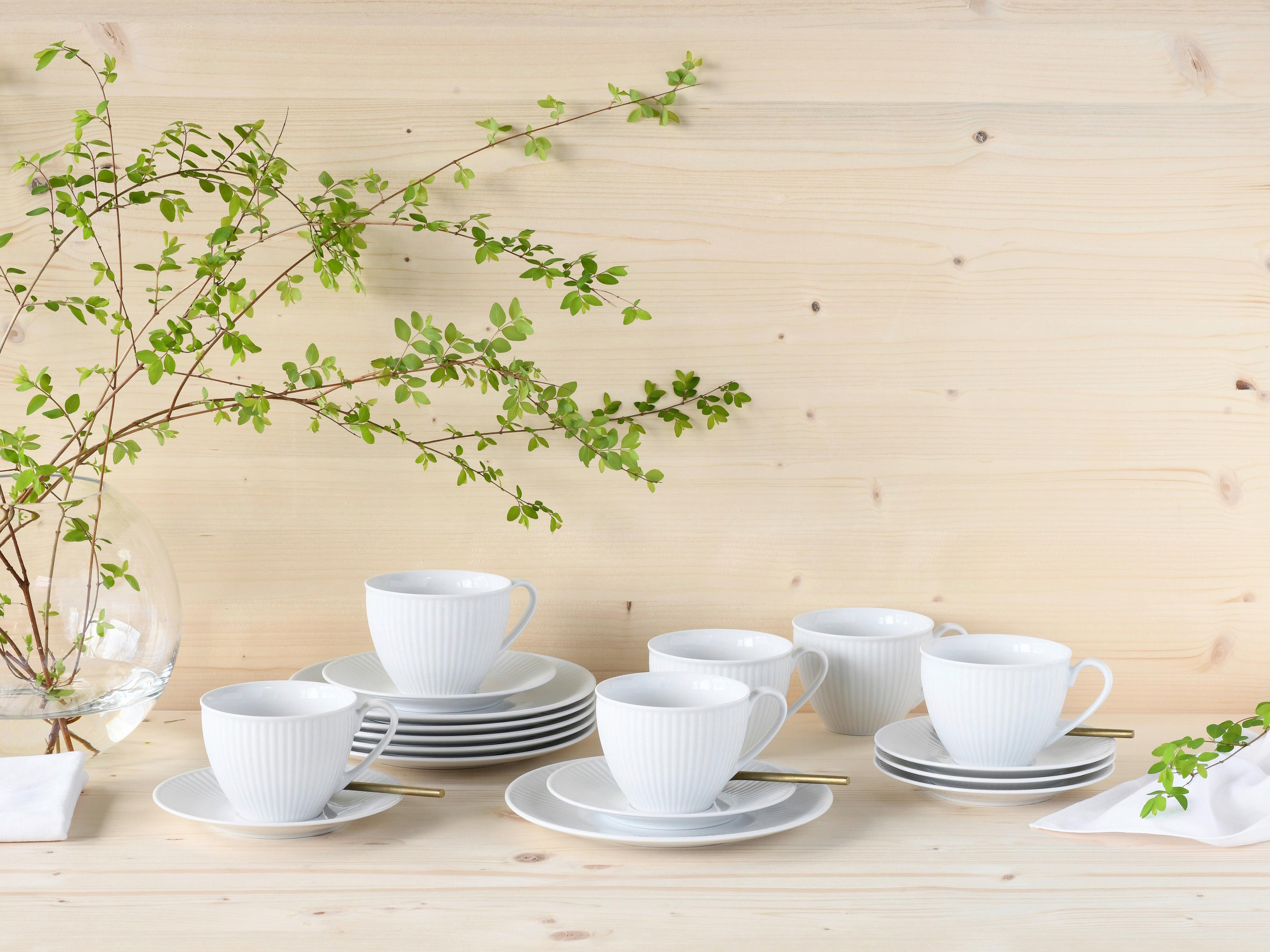 Kaffeeservice Valencia 18--Teilig., Weiß - Weiß, Design, Keramik - Creatable