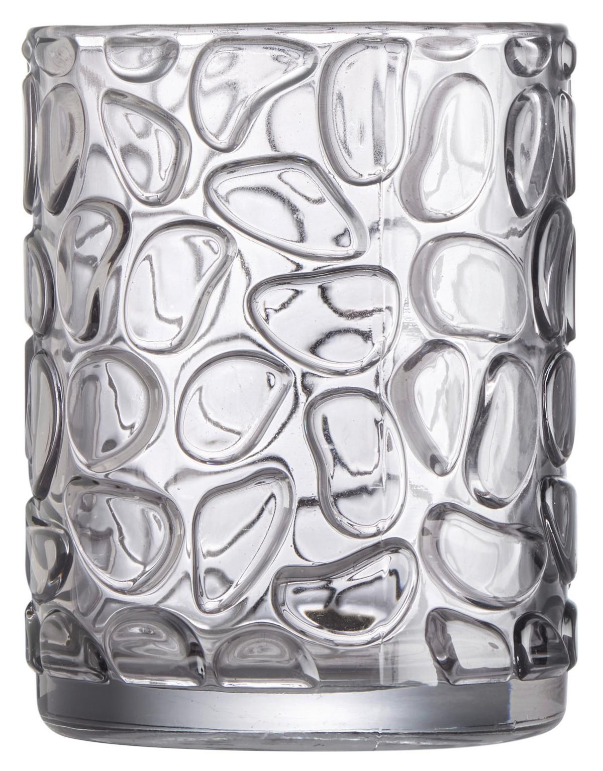 Pohár na zubné kefky CHARLOTTE - číra/svetlosivá, Konventionell, sklo (8/10cm) - Mömax