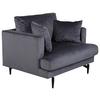 Sessel Sofia - Dunkelgrau, Design, Textil/Metall (104/82/92cm) - Livetastic