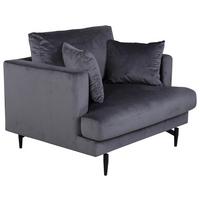 Sessel Sofia - Dunkelgrau, Design, Textil/Metall (104/82/92cm) - Livetastic