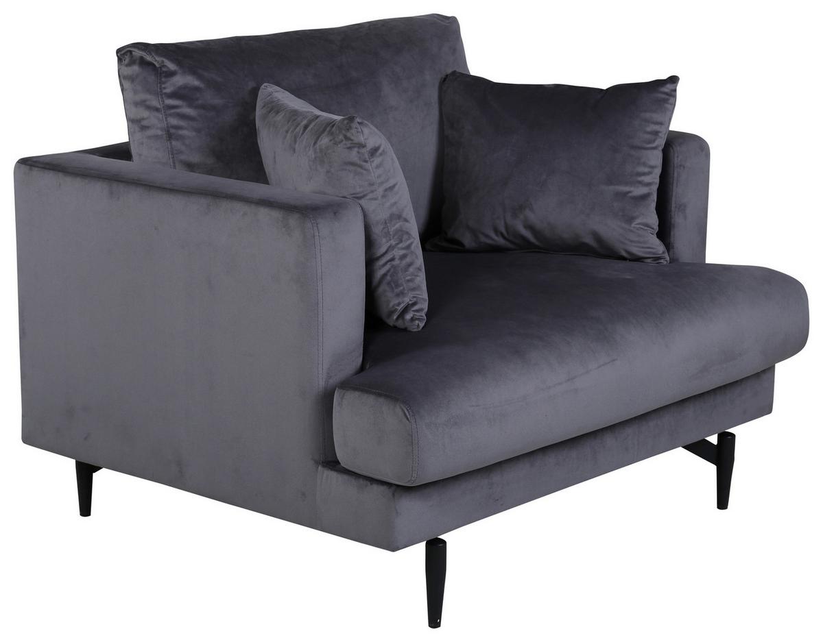Sessel Sofia - Dunkelgrau, Design, Textil/Metall (104/82/92cm) - Livetastic