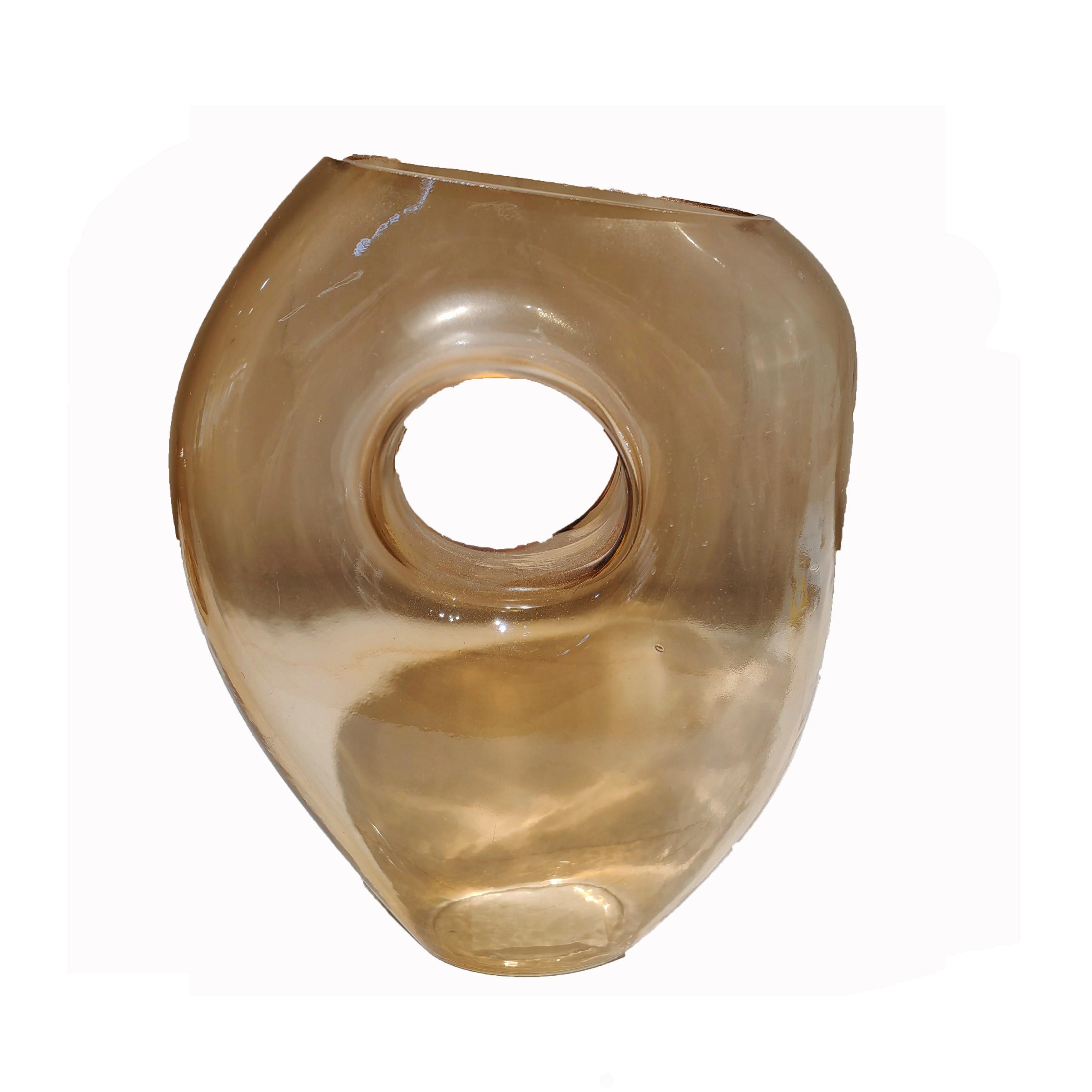 Dekovase Zana - Braun, KONVENTIONELL, Glas (18/7,5/22,5cm) - Luca Bessoni