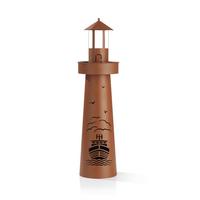 Led Dekosäule Mit Schale Garvida Leuchtturm H: 70,6 Cm - Rostfarben, Basics, Metall (18,5/18,5/70,6cm)