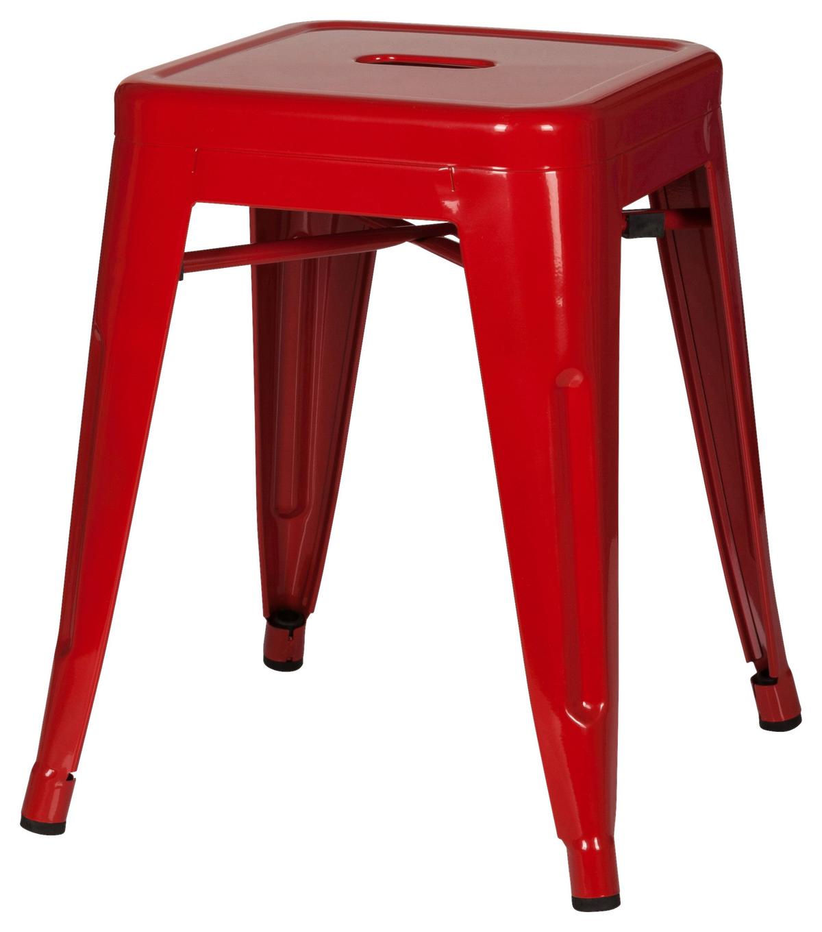 Hocker Vantaggio Stahl Rot H: 46 Cm Stapelbar - Rot, Basics, Metall (39/46/39cm) - MID.YOU