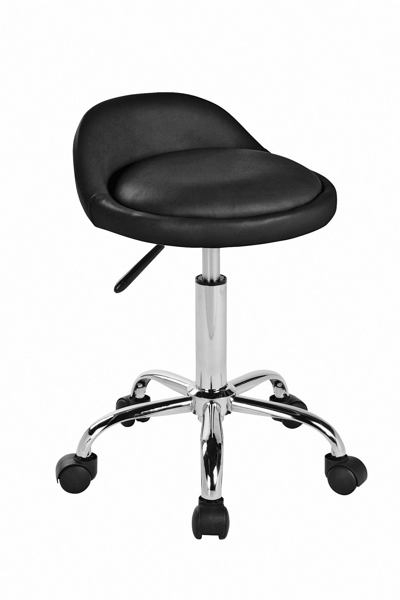 Bürohocker St Tropez Schwarz Bis 100 Kg - Silberfarben/Schwarz, MODERN, Kunststoff/Textil (41/58,5-72,5/38cm)