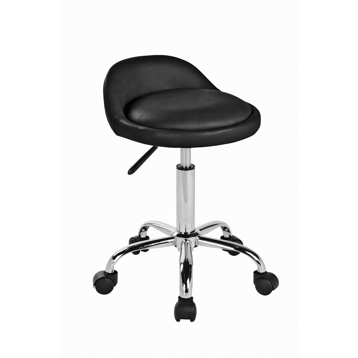 Bürohocker St Tropez Schwarz bis 100 kg Schwarz, Silberfarben 41x58,5-72,5x38 cm