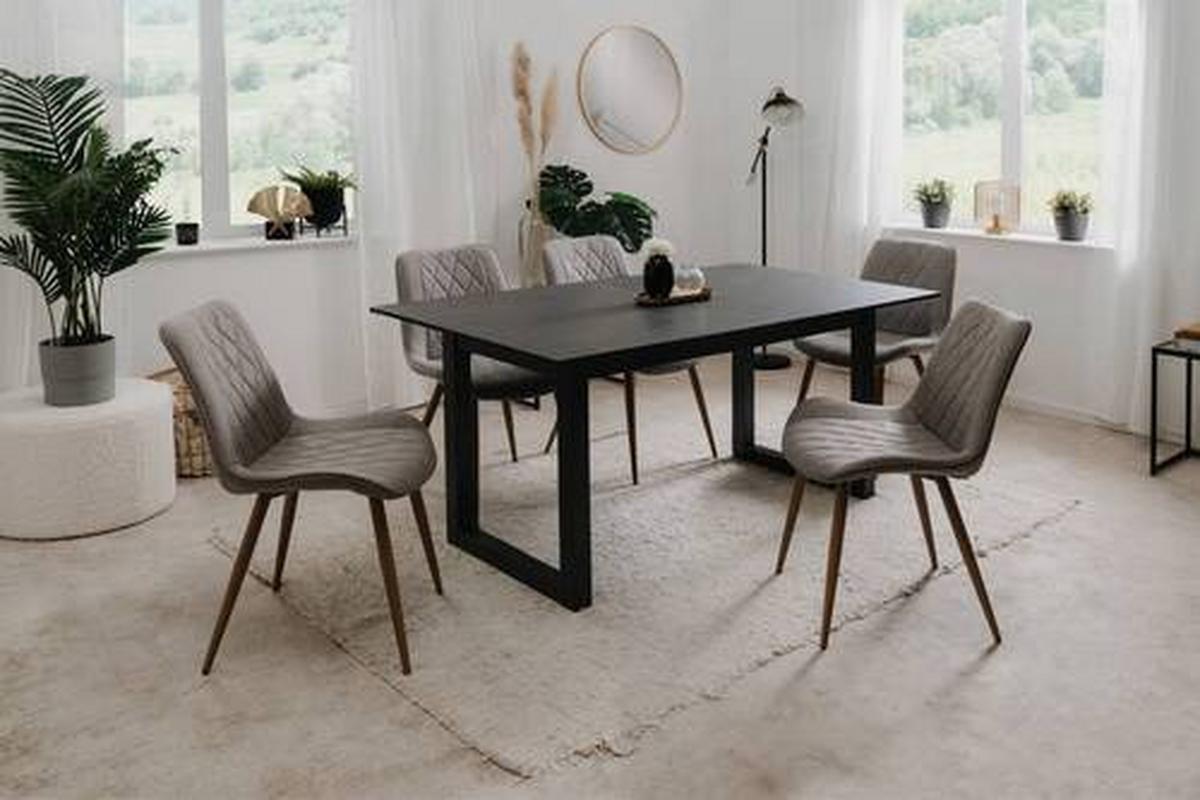 Stuhl Bella 70a Hellgrau B: 53 Cm - Eichefarben/Hellgrau, KONVENTIONELL, Textil/Metall (53/84,5/58cm) - MID.YOU
