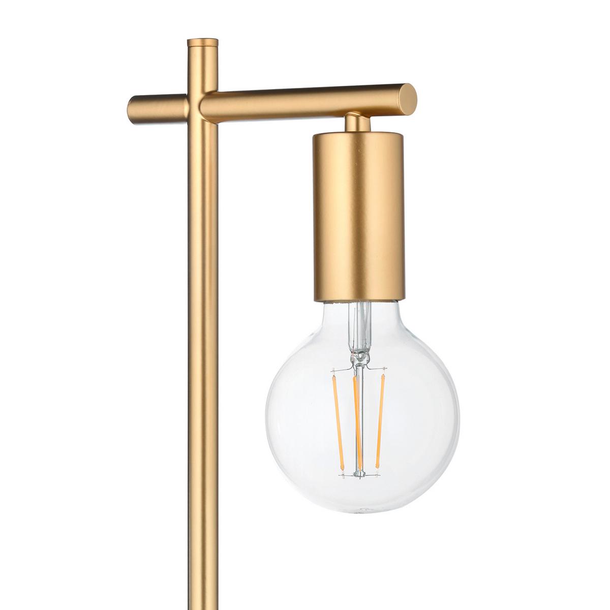 Tischleuchte Cross Bernsteinfarben L: 20 cm - Bernsteinfarben/Cappuccino, KONVENTIONELL, Kunststoff/Metall (20/2/52cm)