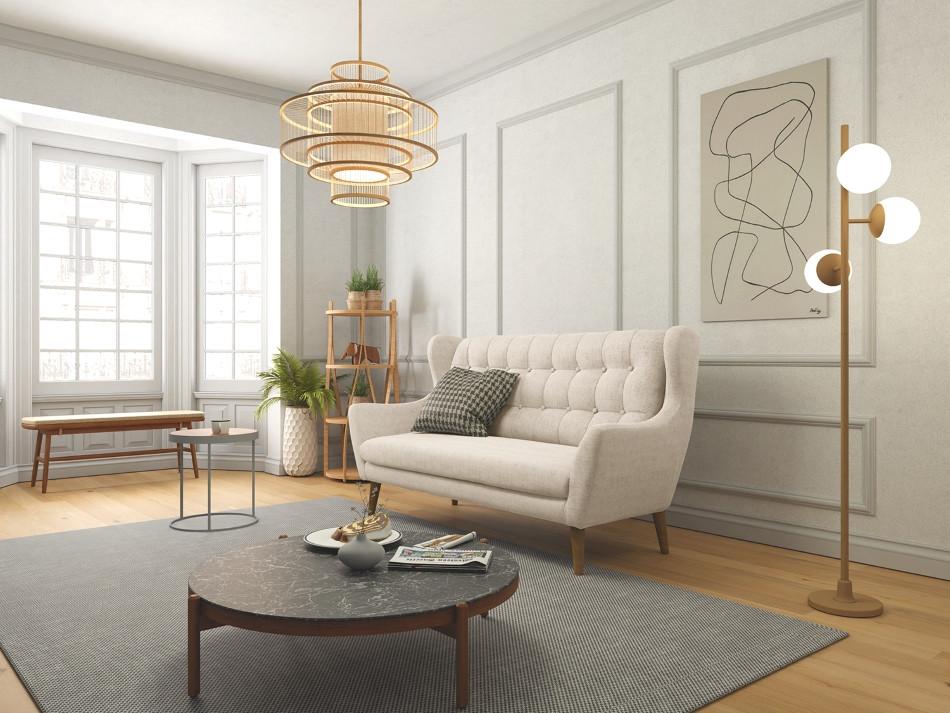 3-Sitzer-Sofa Henry, Silberfarben B: 197 cm - Eichefarben/Silberfarben, KONVENTIONELL, Textil (197/107/94cm) - Trendmanufaktur