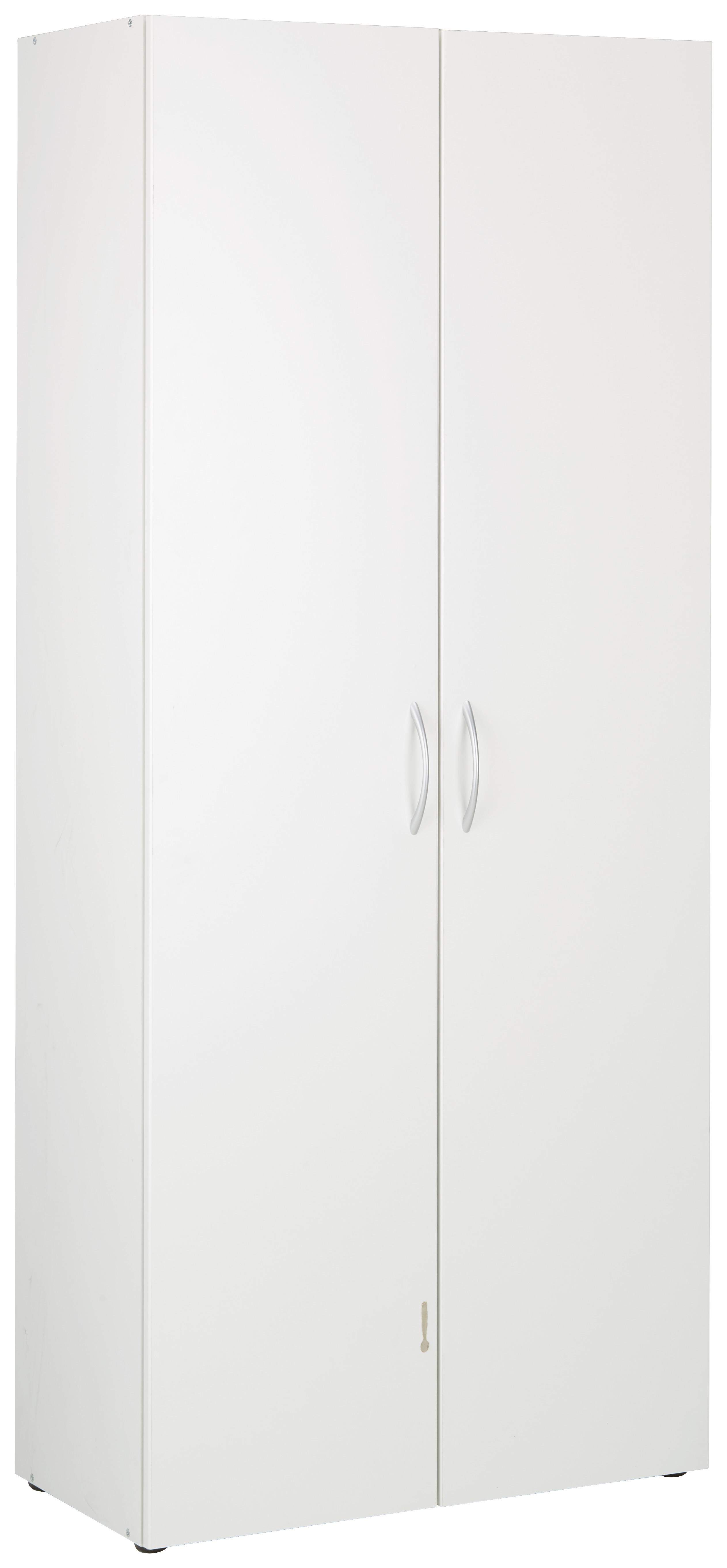 VÍCEÚČELOVÁ SKŘÍŇ MRK - bílá/barvy hliníku, Konvenční, kompozitní dřevo/plast (80/185/40cm) - Mömax