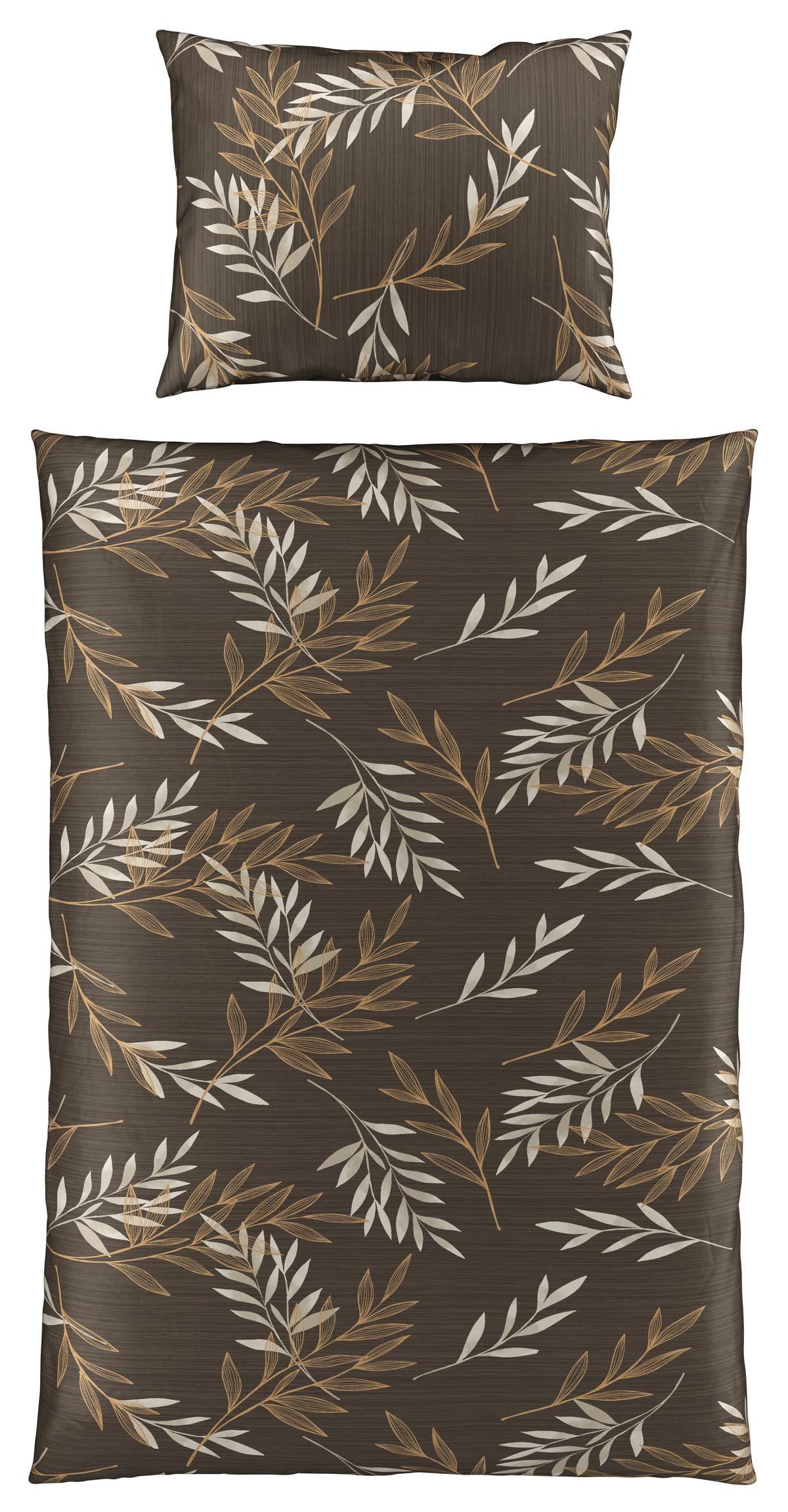 Bettwäsche 140x200 cm Ida Baumwolle Braun - Braun, ROMANTIK / LANDHAUS, Textil (140/200cm) - James Wood