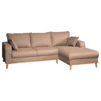 Ecksofa Beata Cappuccino S: 230x150 Cm - Wengefarben/Cappuccino, Design, Textil (230/150cm) - Livetastic