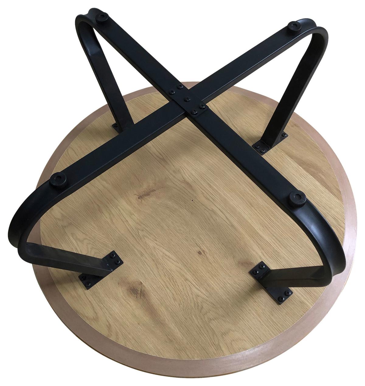 KONFERENČNÝ STOLÍK LENNOX - čierna/prírodná farba, Modern, kov/kompozitné drevo (80/38cm) - Mömax
